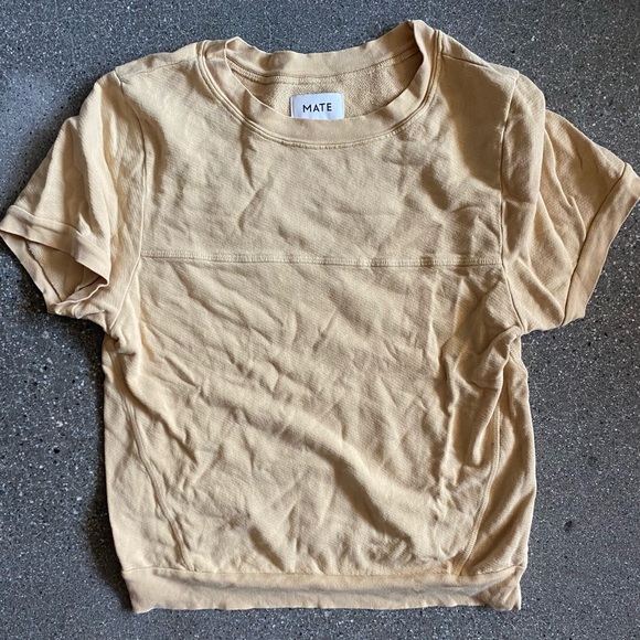 MATE the Label Sweaters - MATE the Label Short Sleeve Sweatshirt, ochre, M
